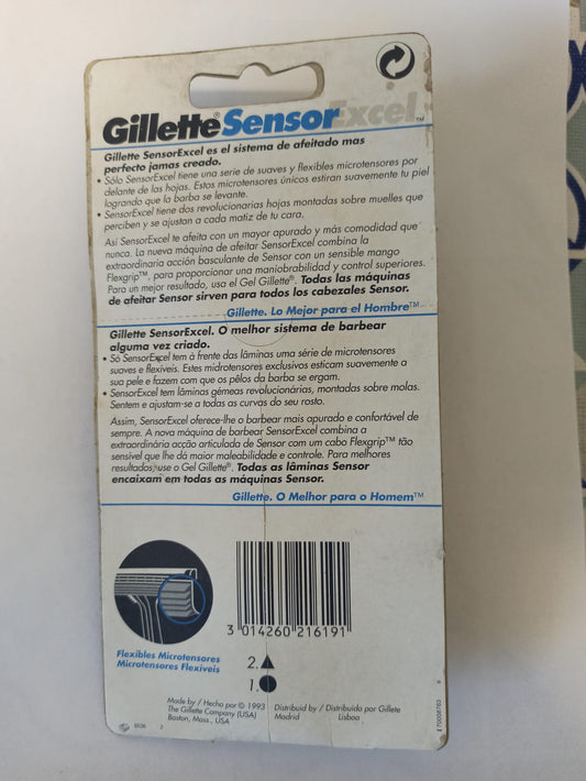 Gillette Sensor Excel Razor with Metal Handle  – Vintage Original