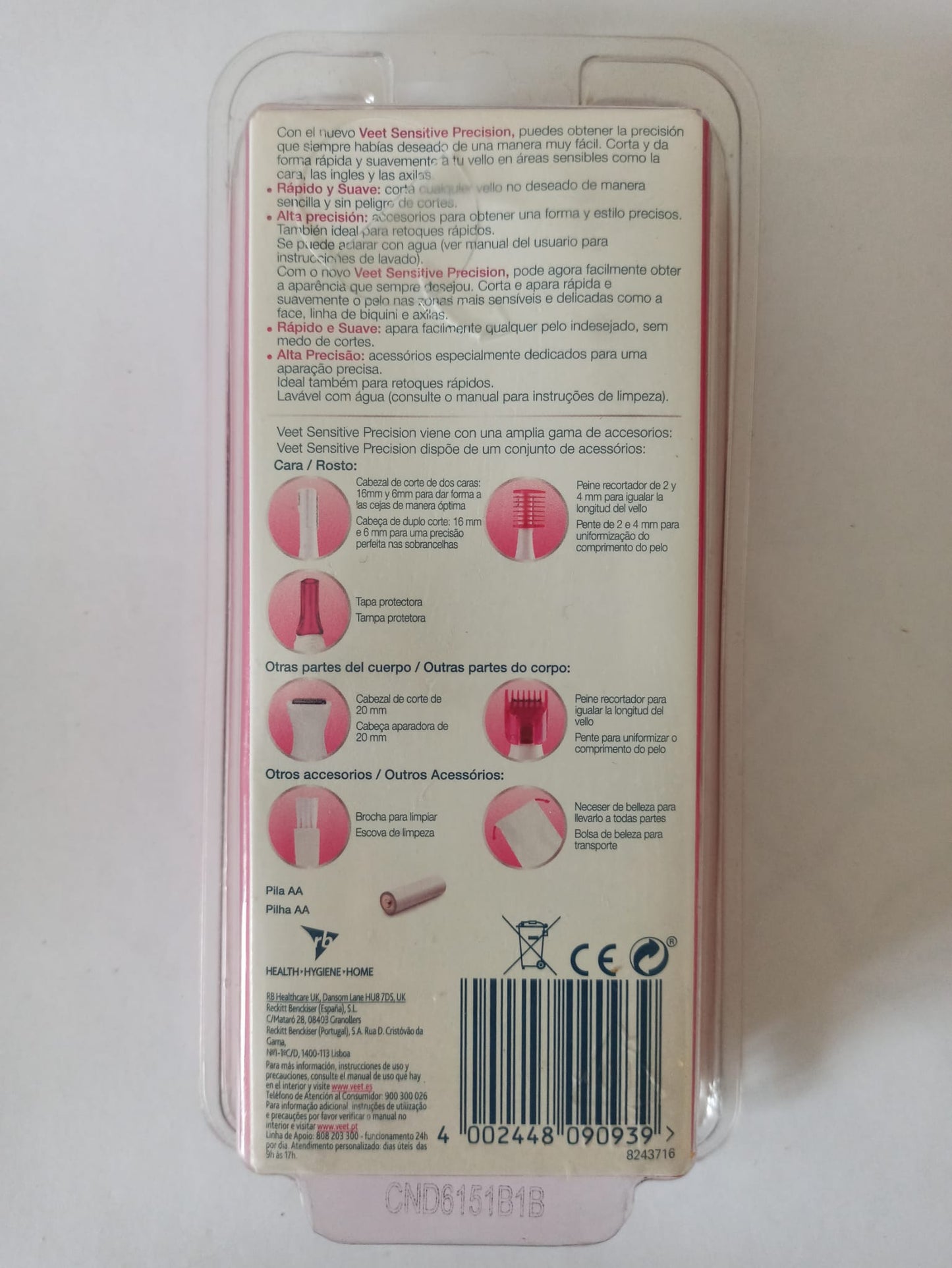Veet Sensitive Precision Beauty Styler – Face & Body Trimmer – Includes Accessories – Battery Operated