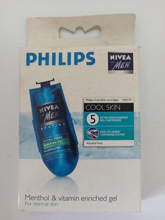 Philips Nivea for Men Cool Skin Shaving Lotion Cartridges HQ171 – 5 Moisturizing Refills for Sensitive Skin