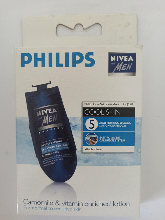 Philips Nivea for Men Cool Skin Shaving Lotion Cartridges HQ170 – 5 Refill Pack for Sensitive Skin